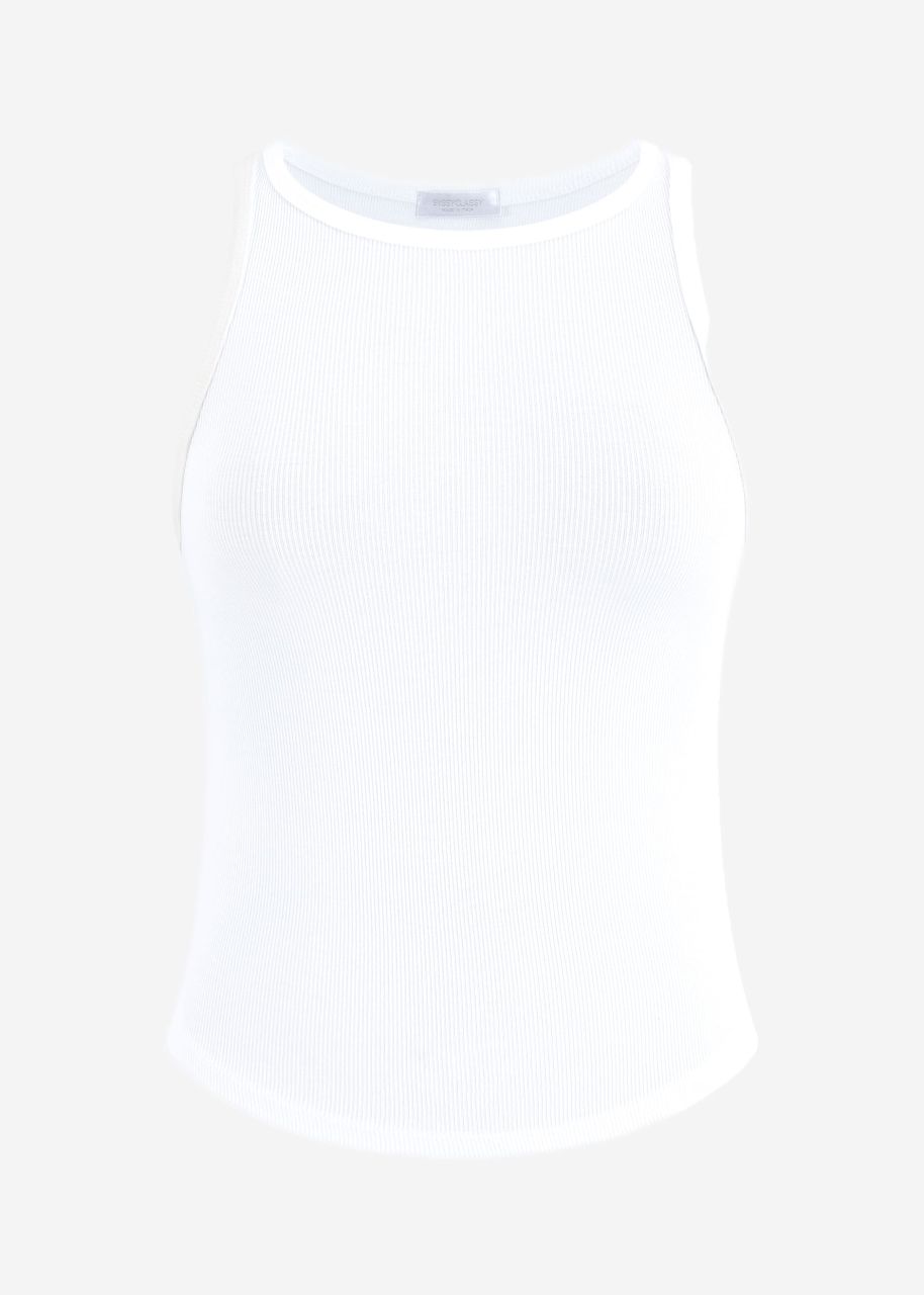 Ribbed tank top - white