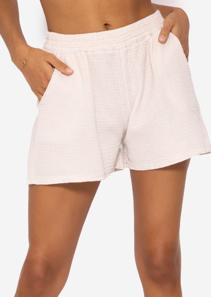 Muslin shorts, light beige