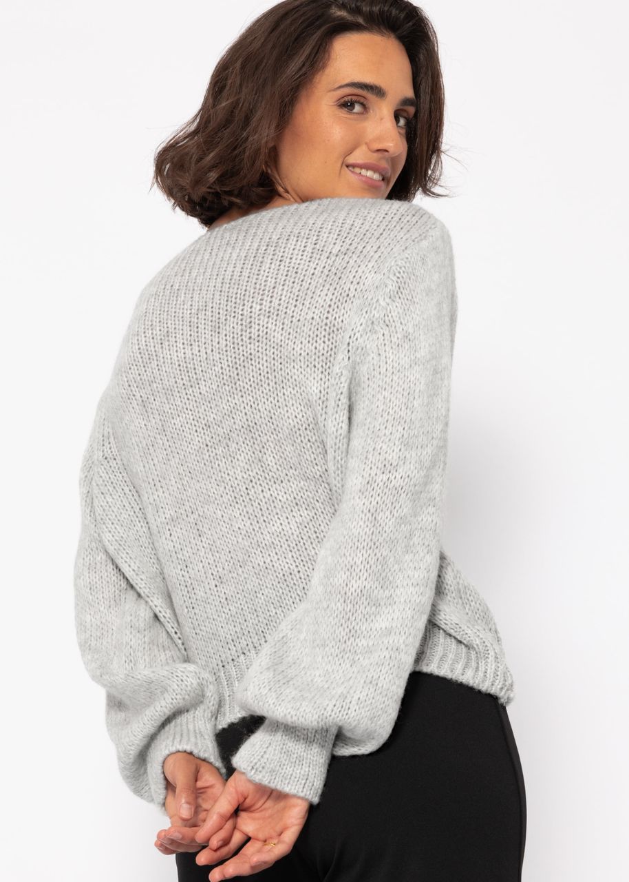 V-neck jumper - light grey