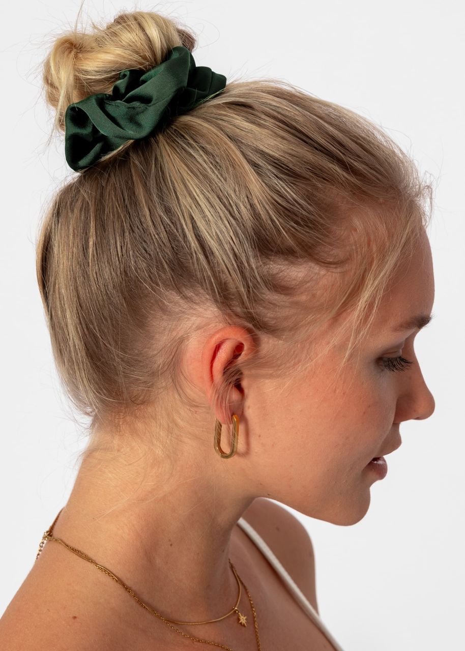 Satin scrunchie - dark green