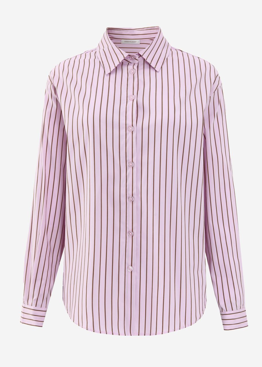 Striped shirt blouse - pink