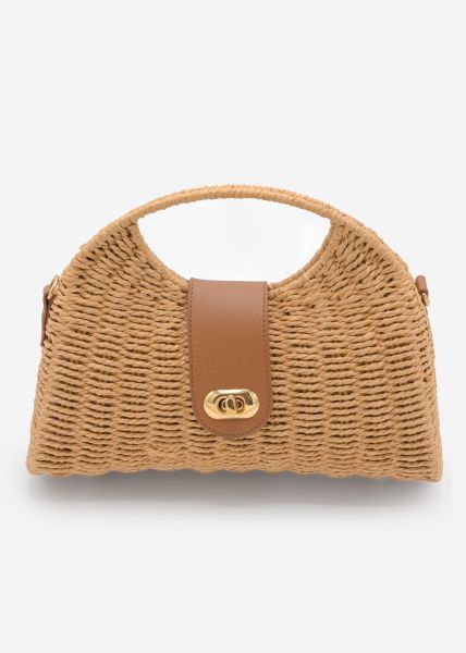 Summer bag with clasp - brown