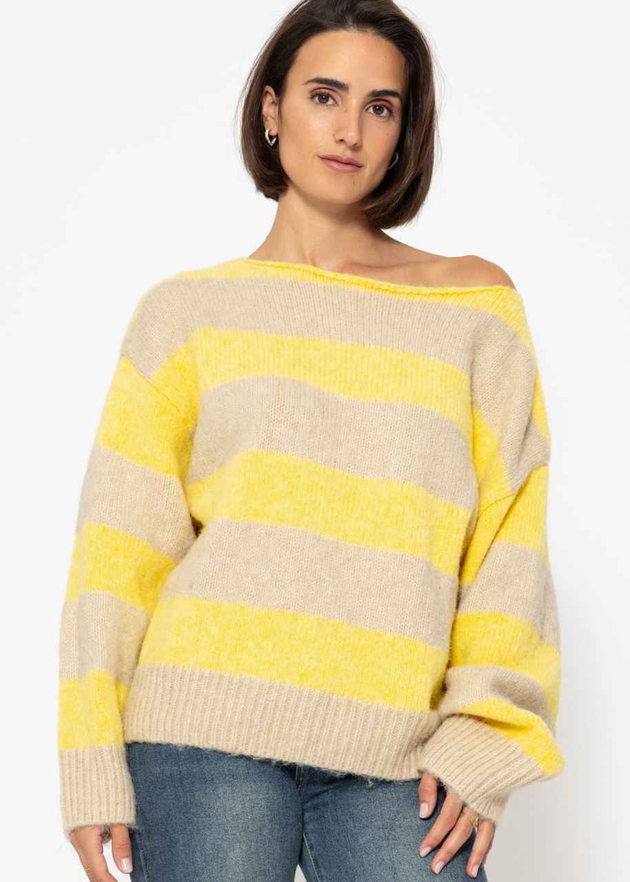 Jumper with block stripes - yellow-beige