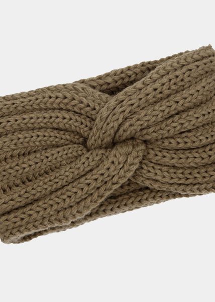 Ribbed knit headband - taupe