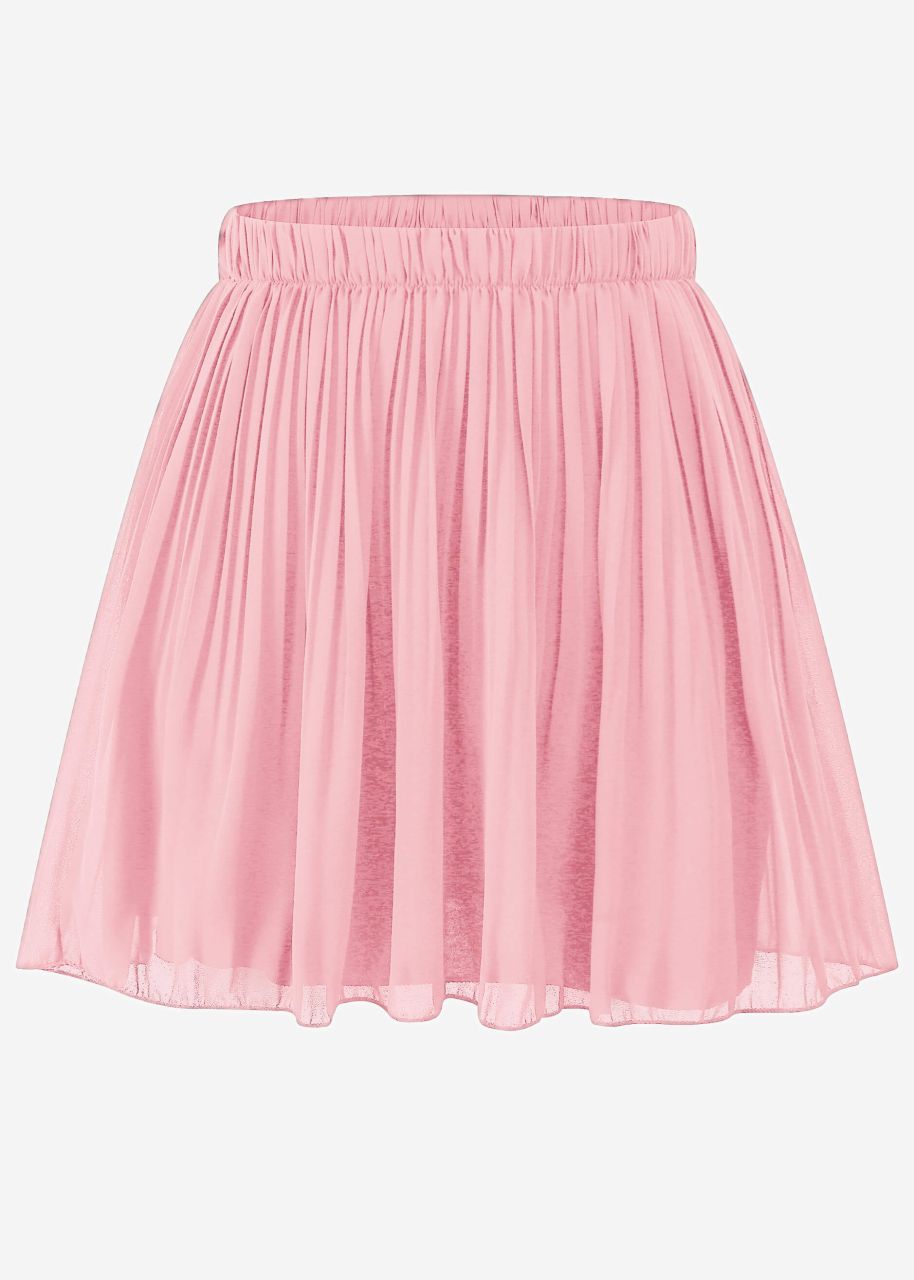 Pleated chiffon skirt, rose