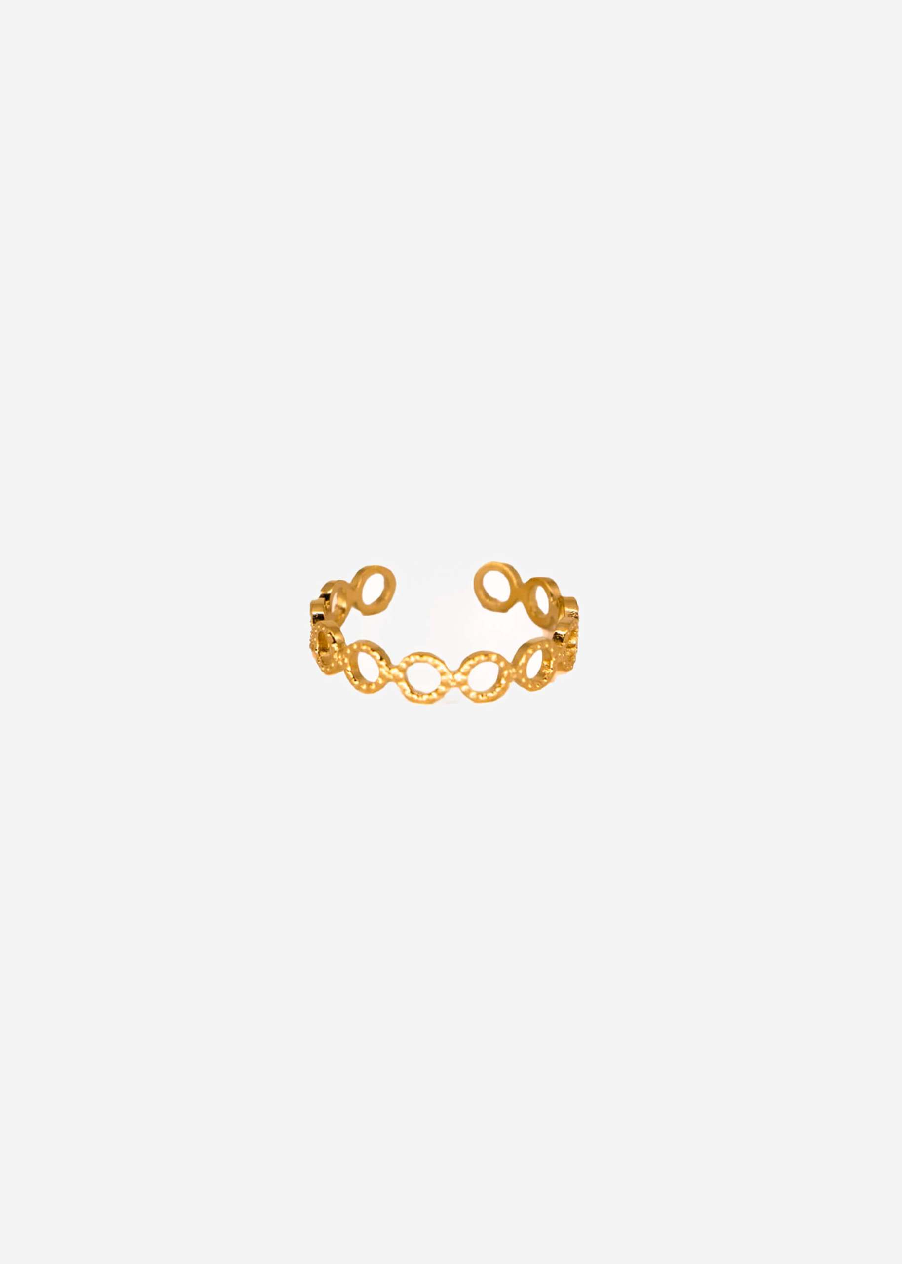 Fine ring with hole pattern, gold