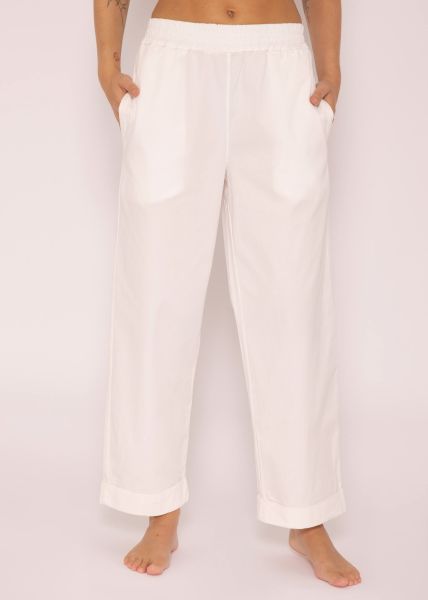 Casual cotton pants, offwhite