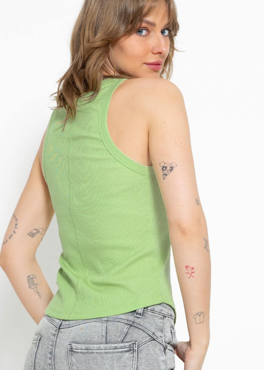 Tank top with embroidery - light green