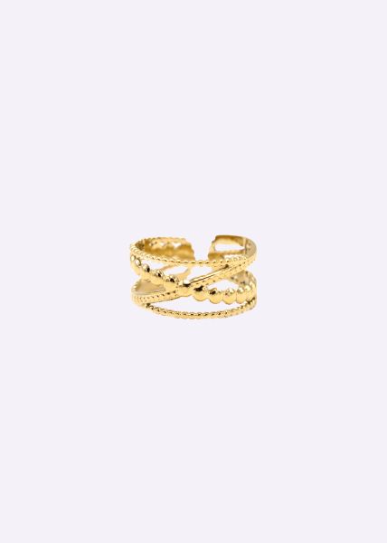 Filigree ring with crossed bars, gold