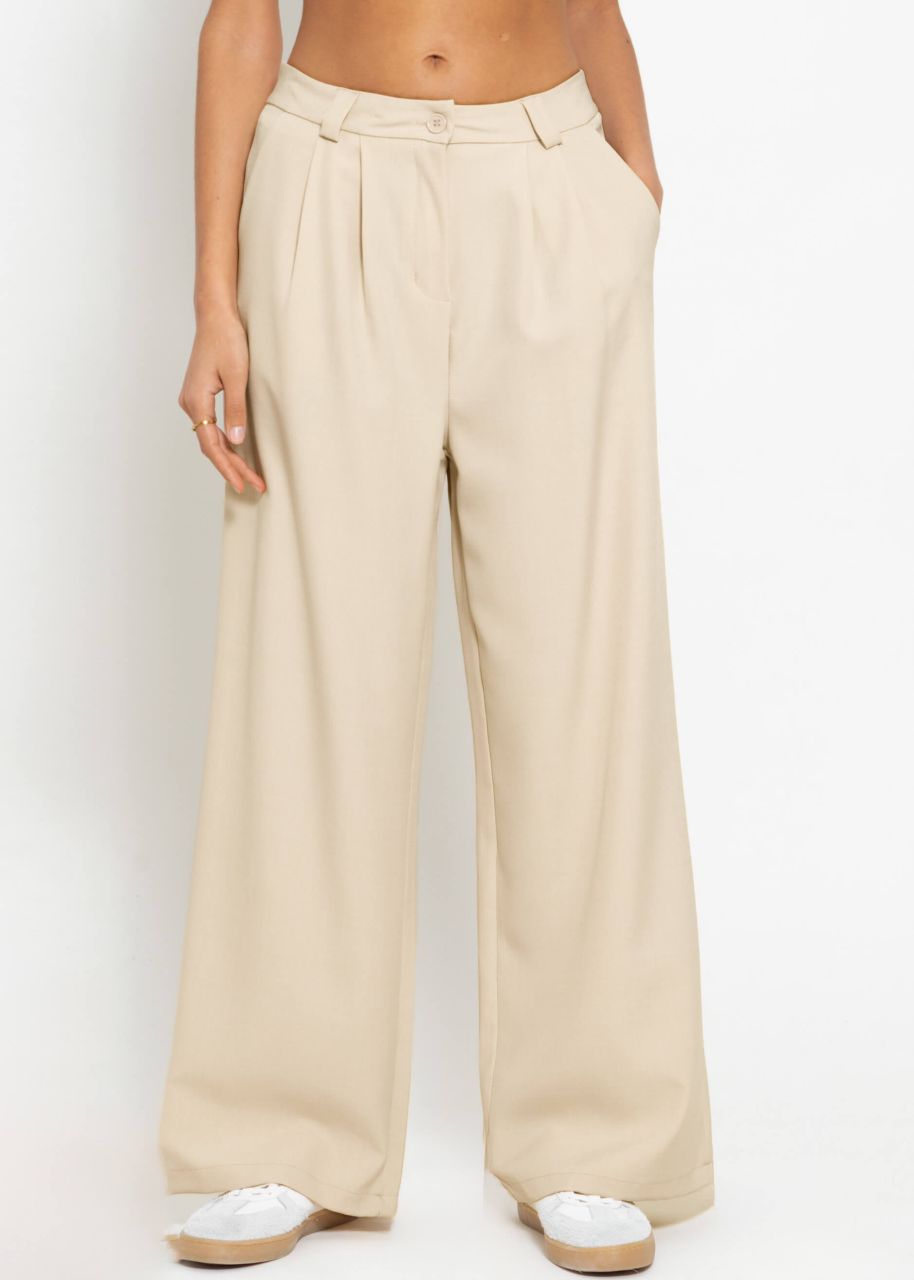 Wide pleated trousers - offwhite