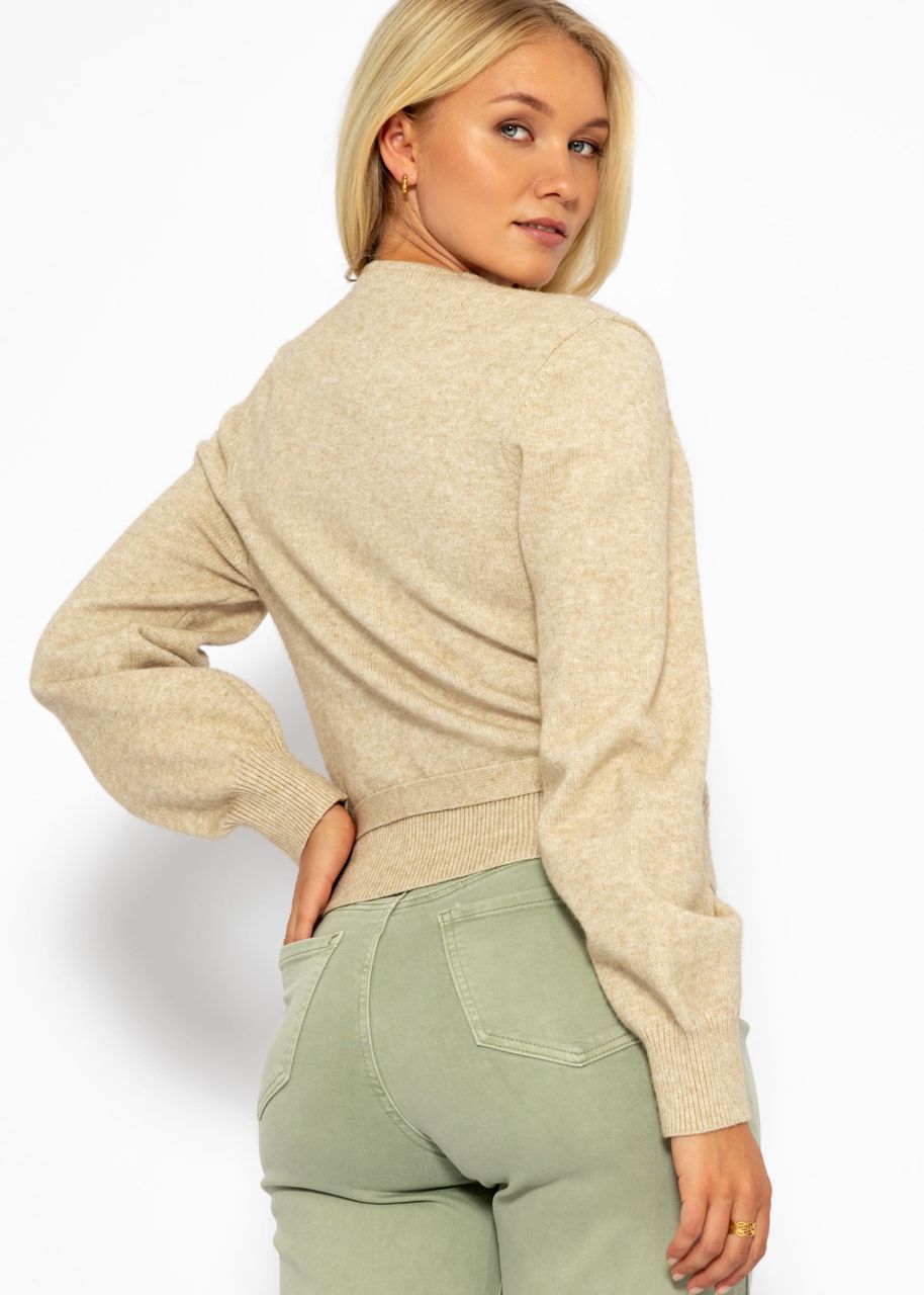 Wrap cardigan - beige