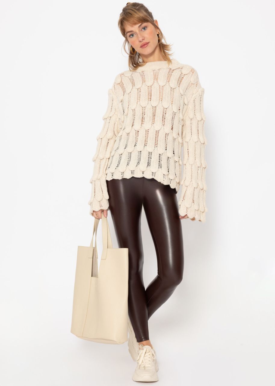 Jumper with pattern - beige