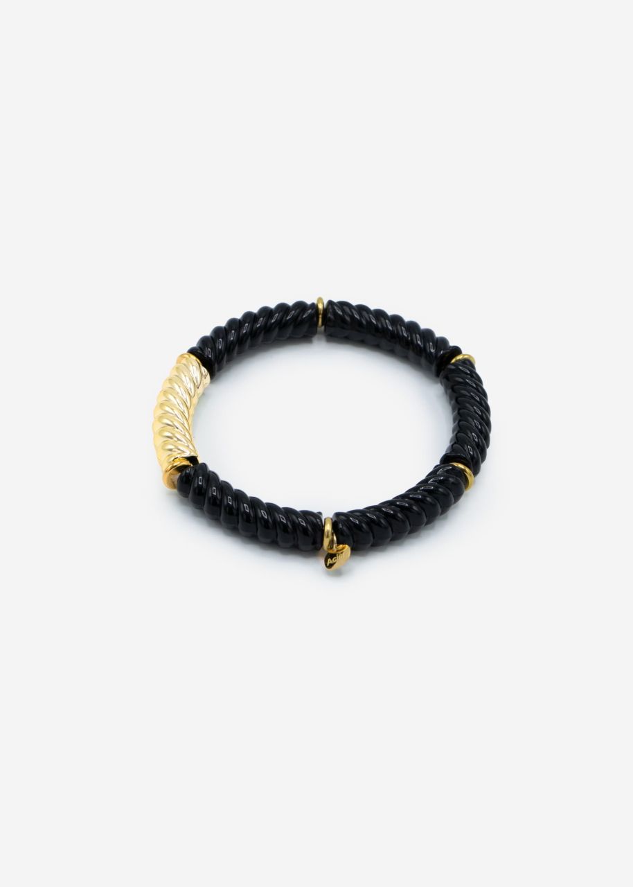 Bracelet with pearls - black