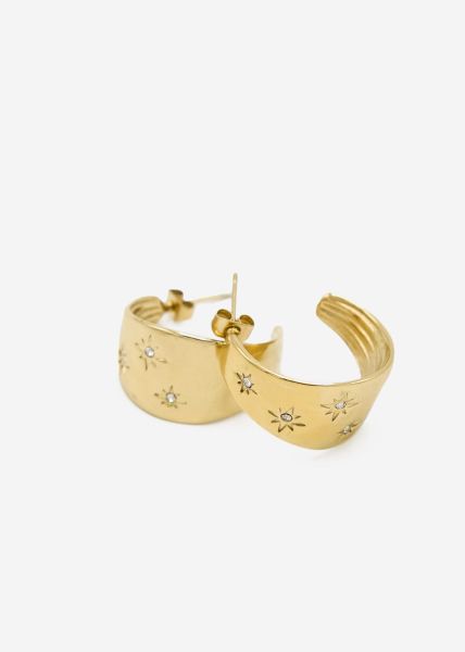 Creoles with stars - gold