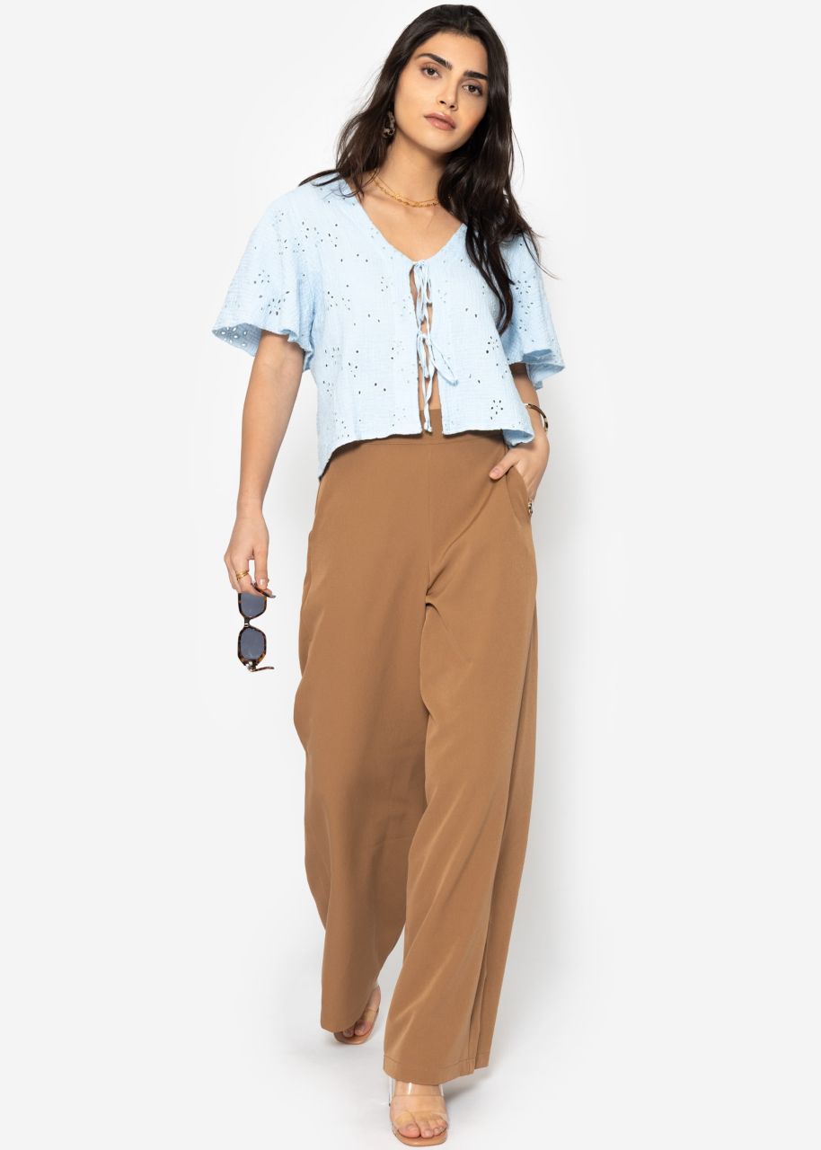 Highwaist fabric trousers - mocha