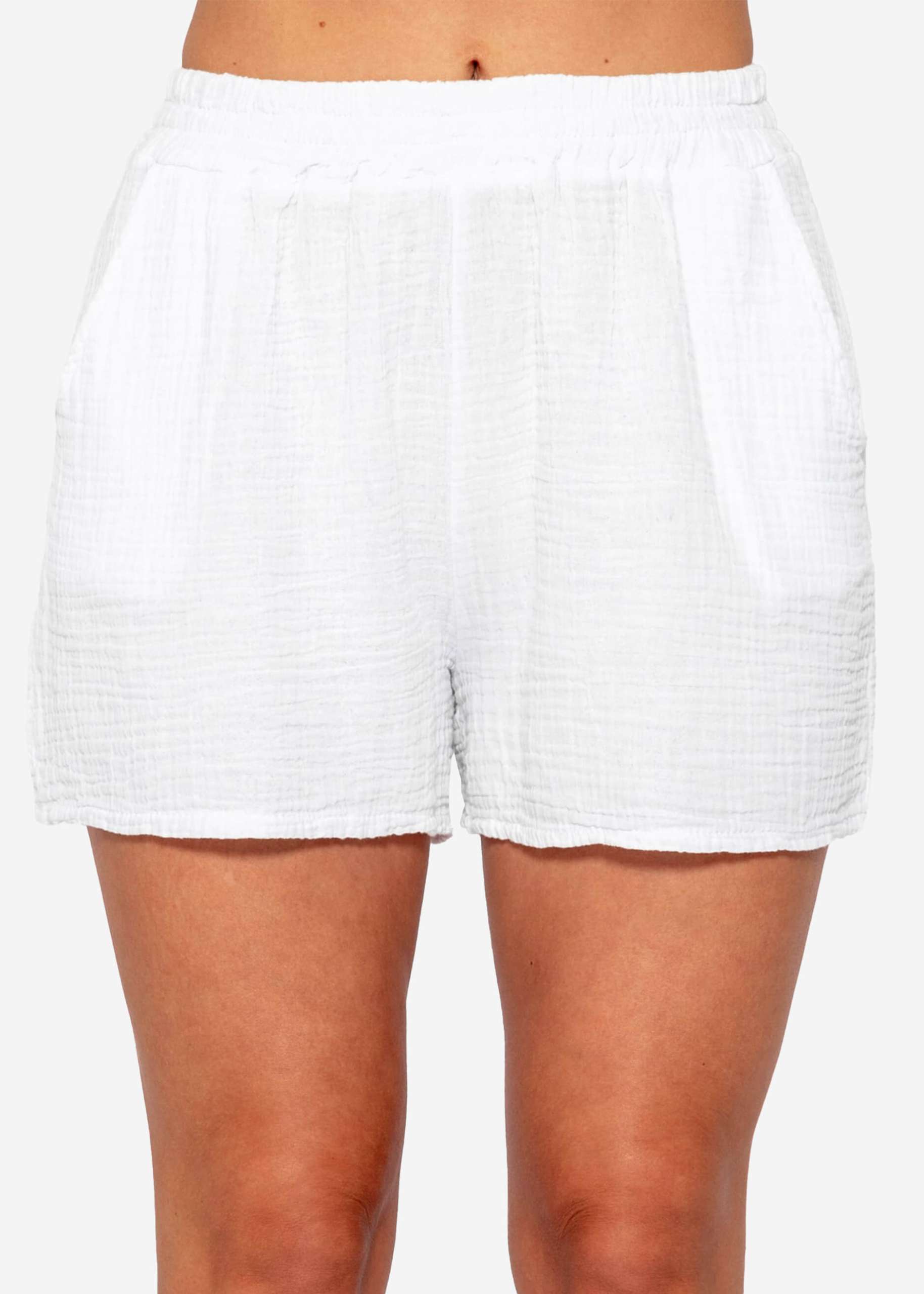 Muslin shorts, white