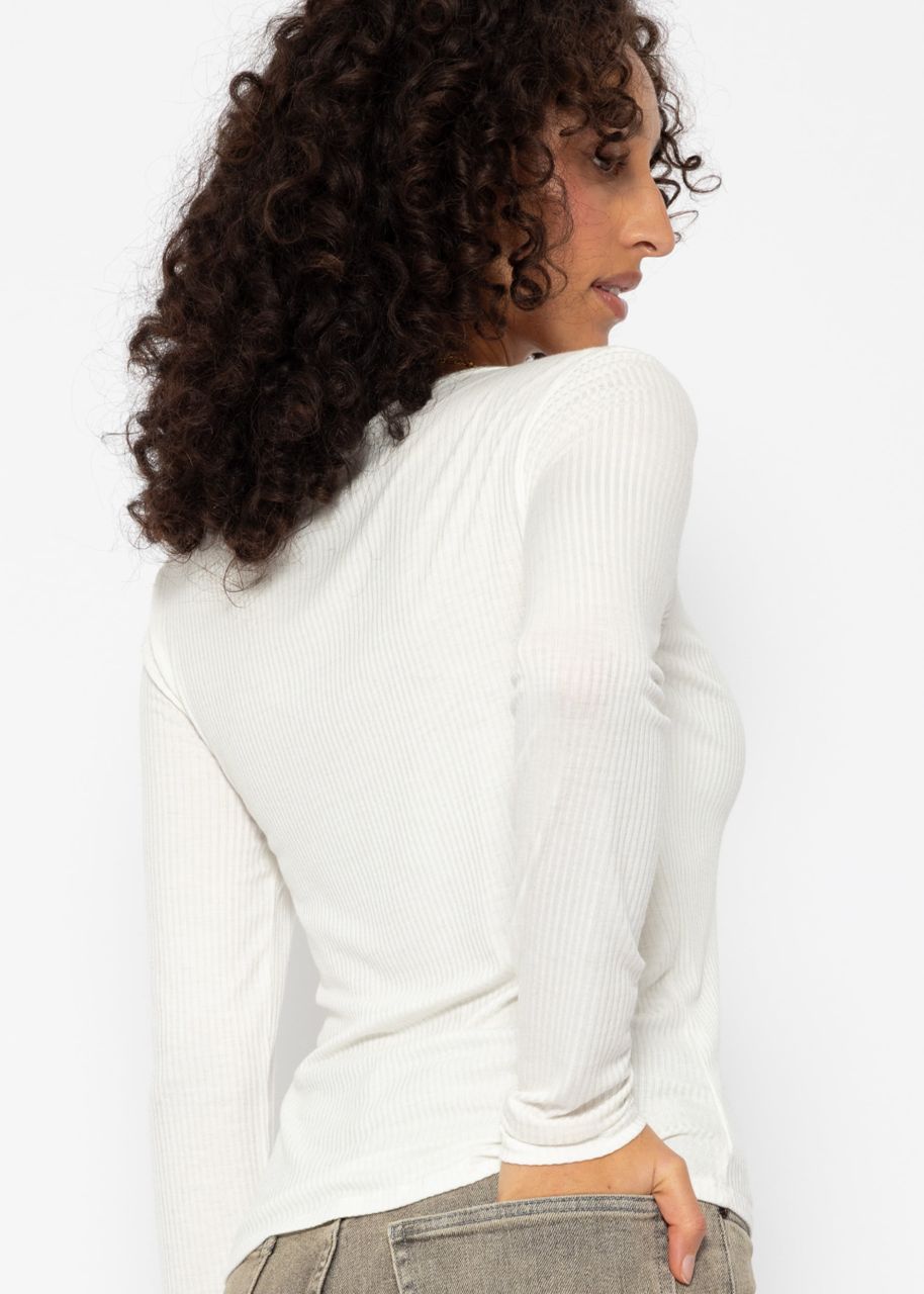 Ribbed long sleeve shirt - offwhite