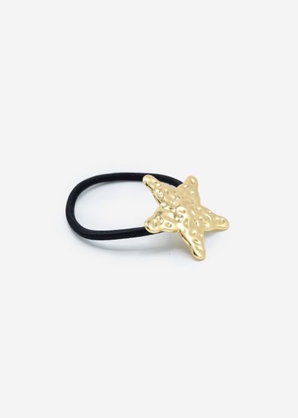 Hair tie with starfish - gold