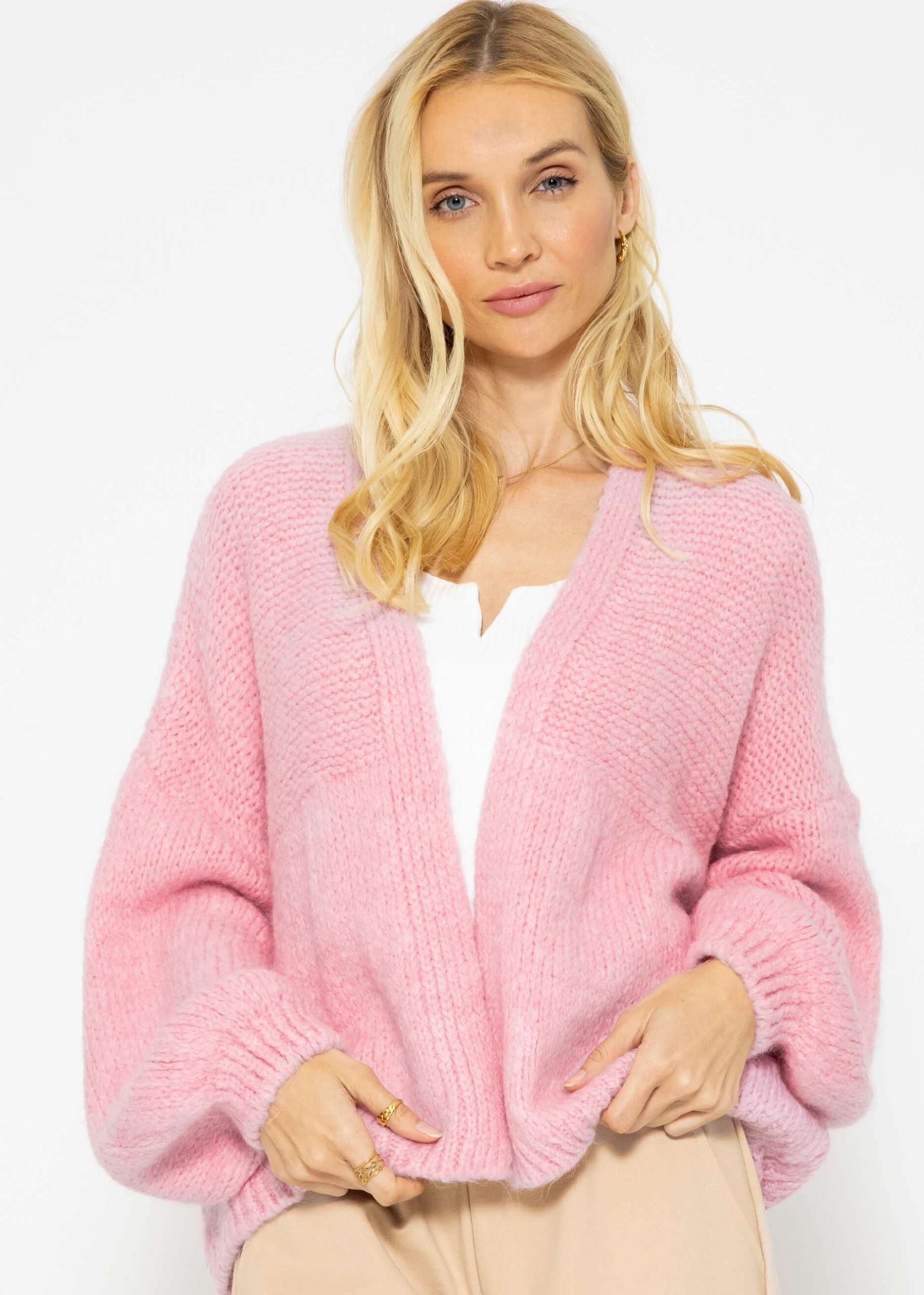 Fluffy cardigan - pink