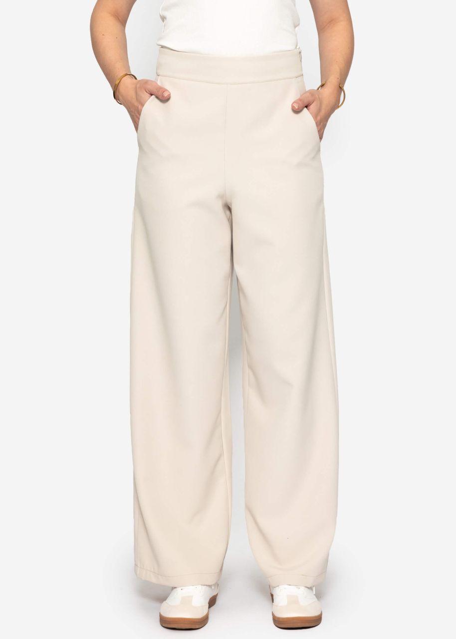 Highwaist fabric trousers - beige