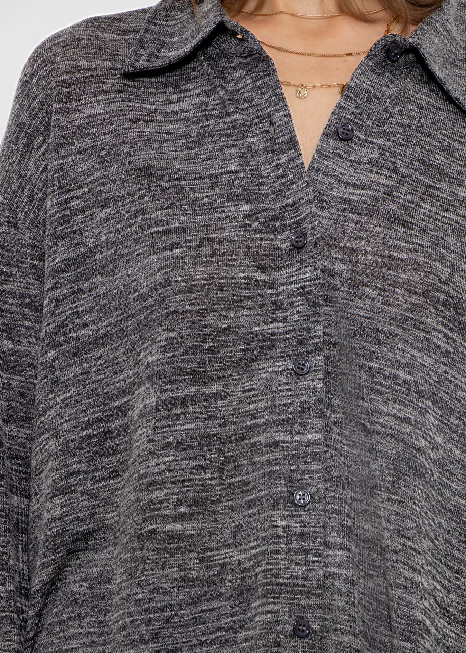 Jersey blouse - dark gray melange