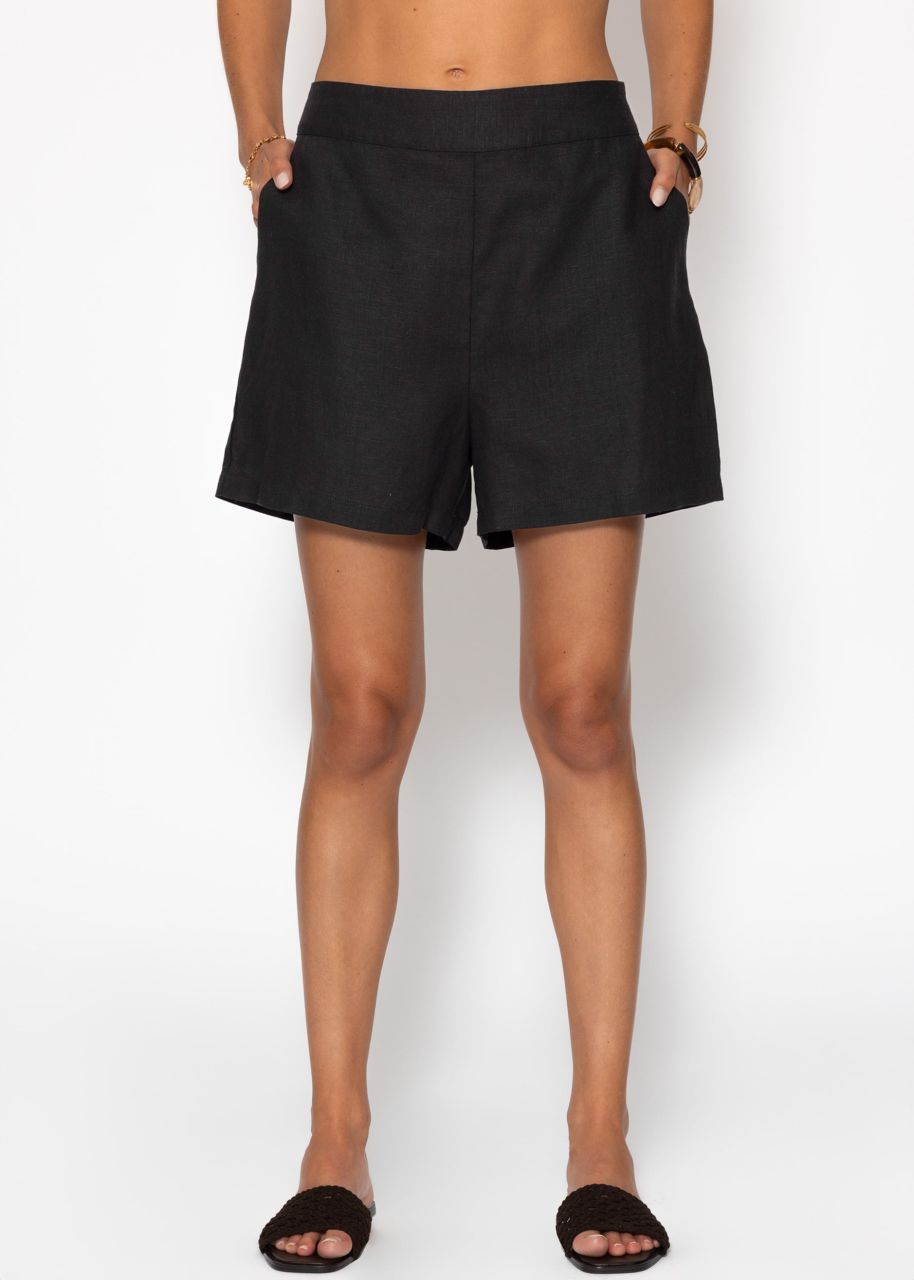 Linen shorts - black