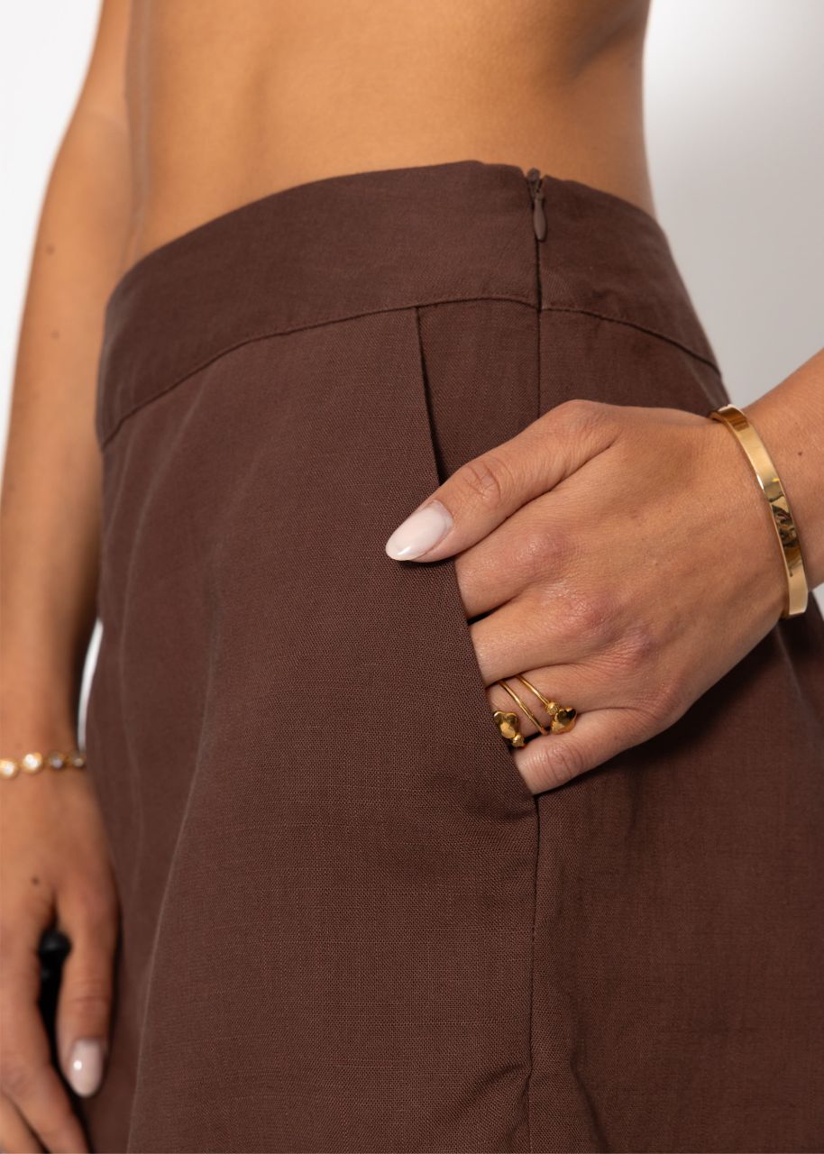 Linen shorts - brown