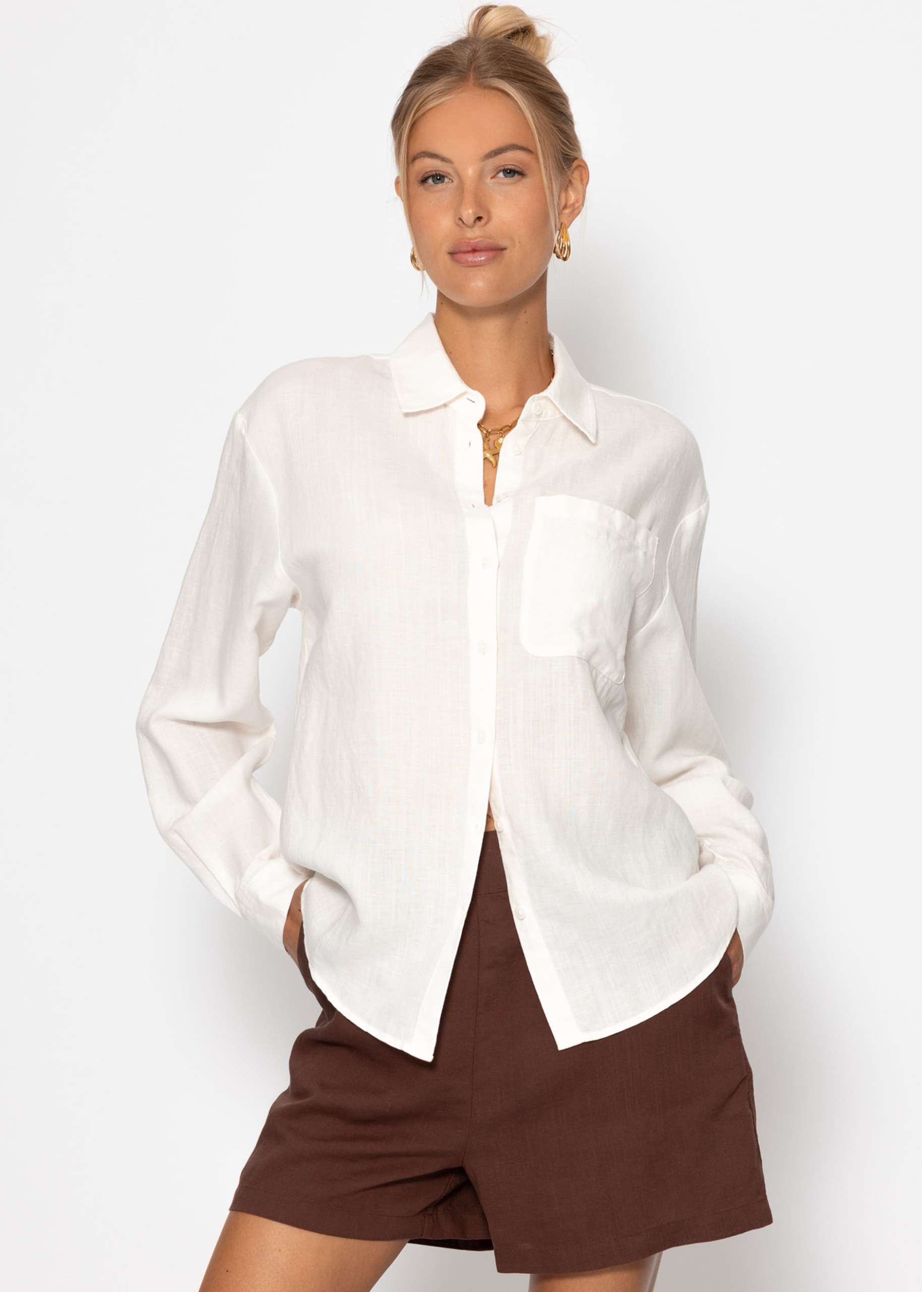 Linen shirt blouse - white