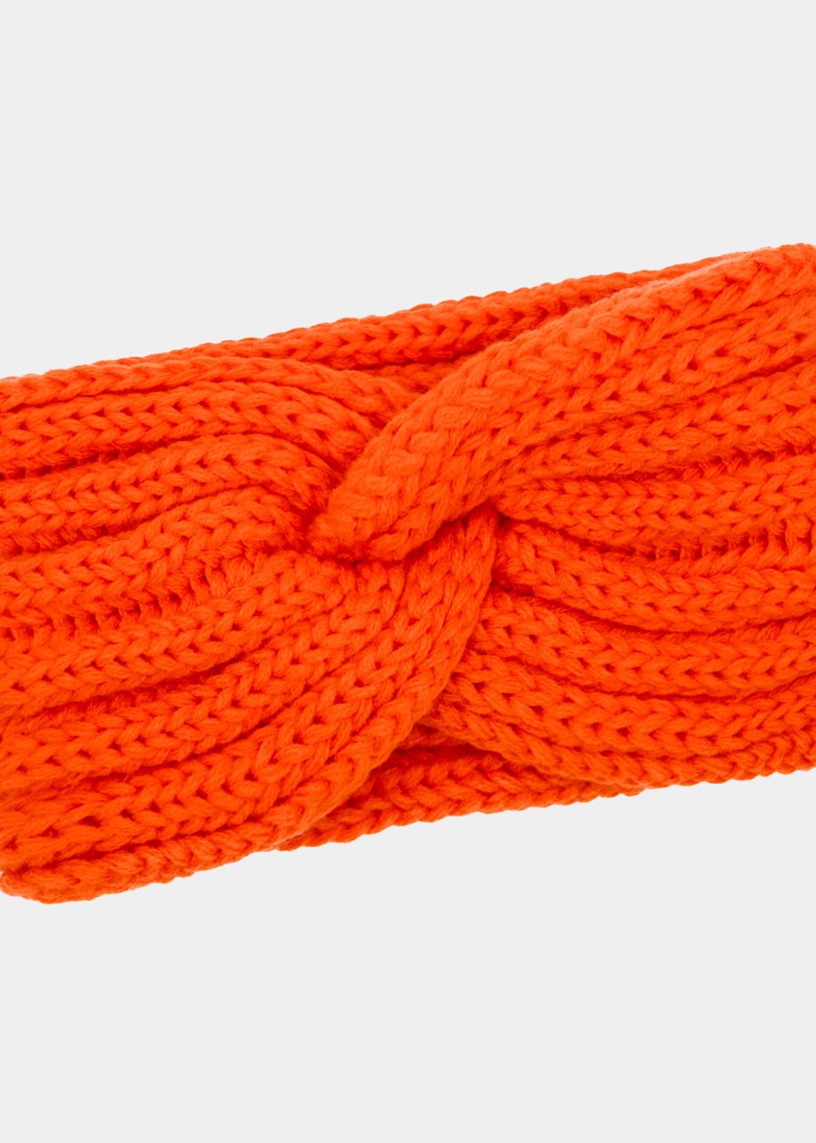 Ribbed knit headband - orange