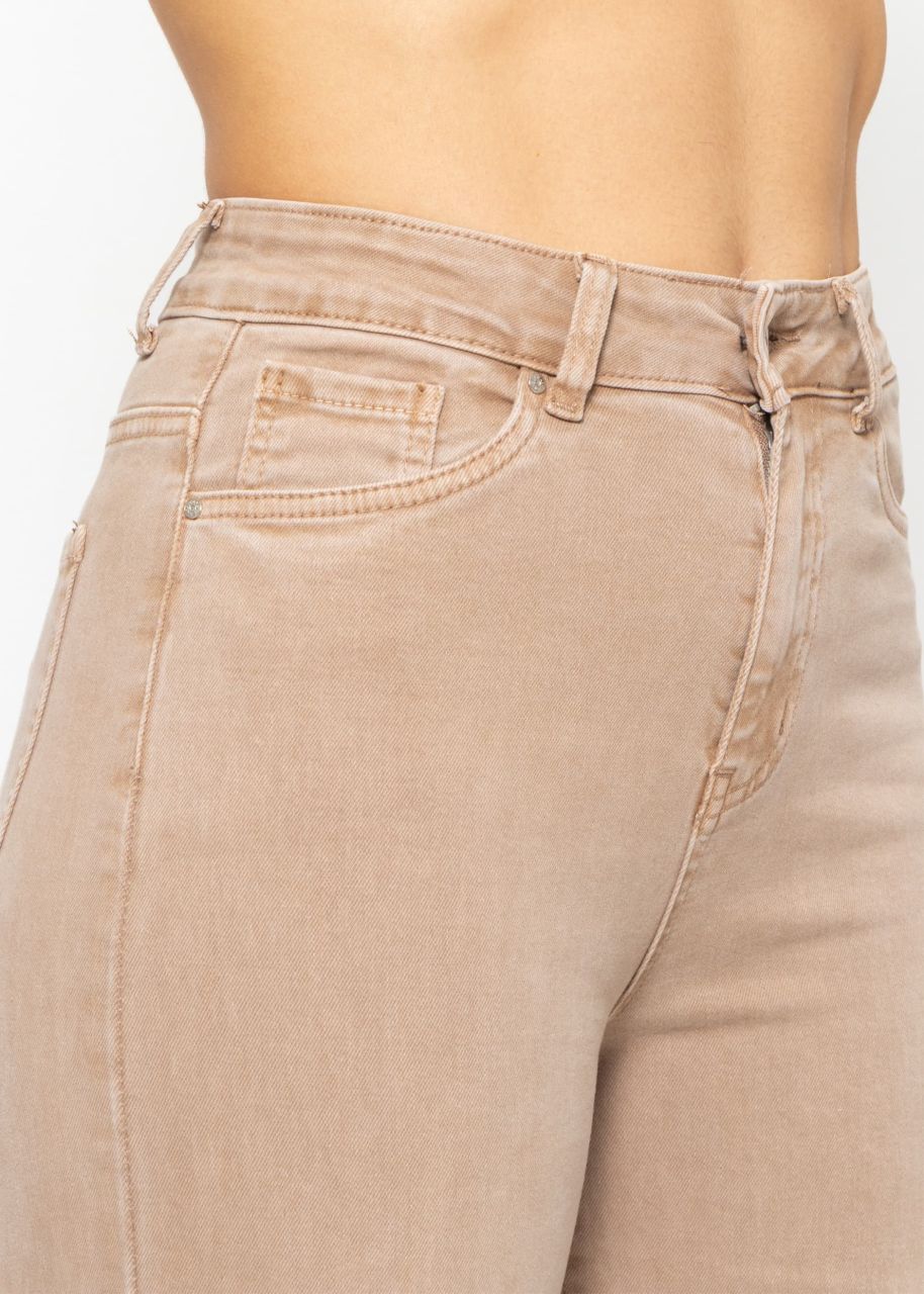 Jeans with wide leg - taupe