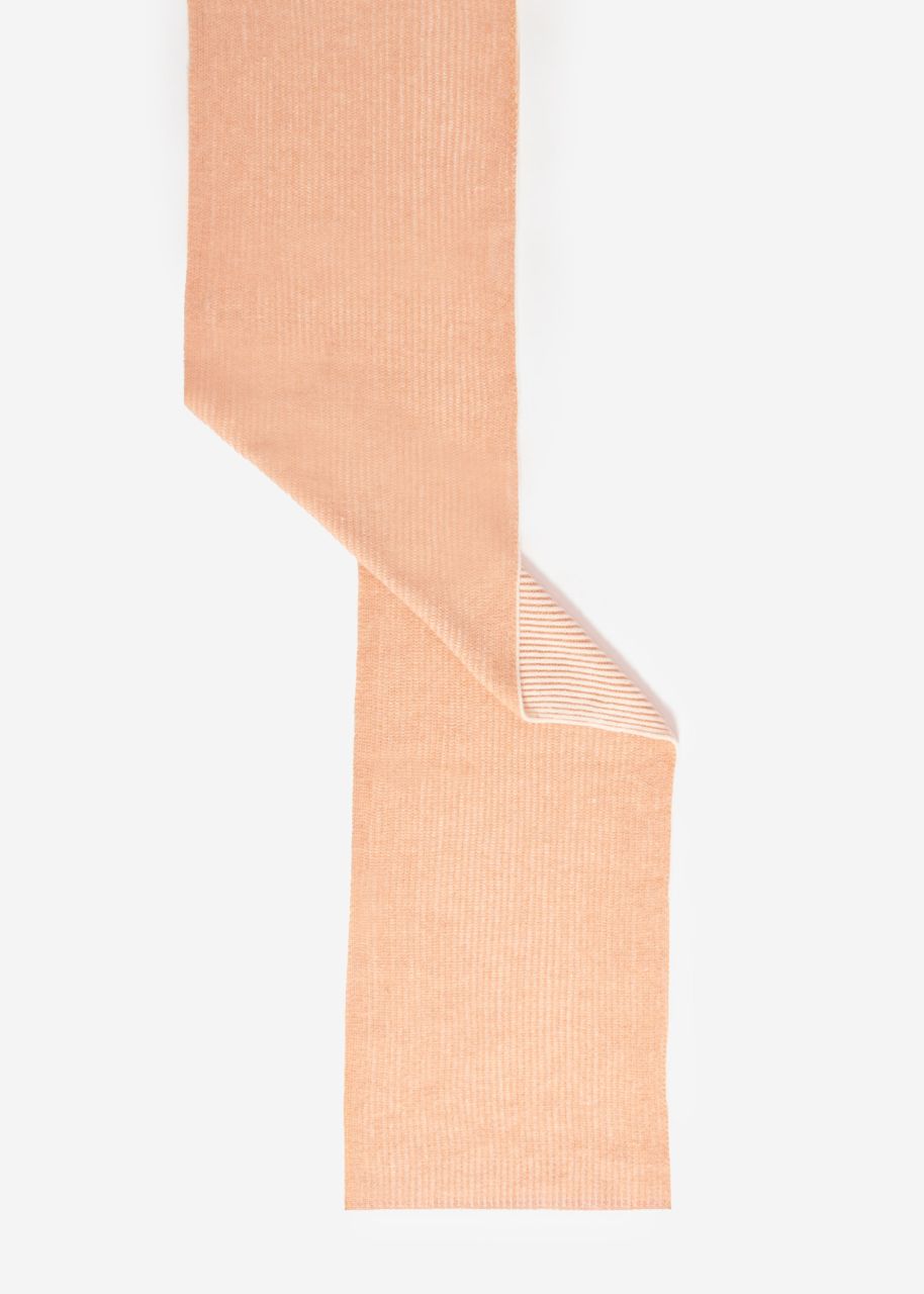 Two-coloured ribbed scarf - pink-light pink