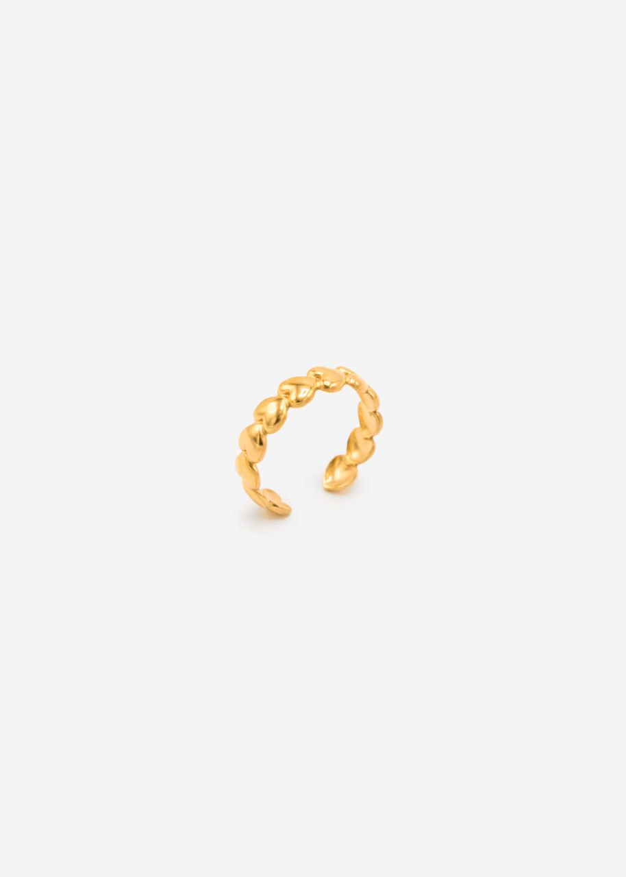 Ring with hearts - gold