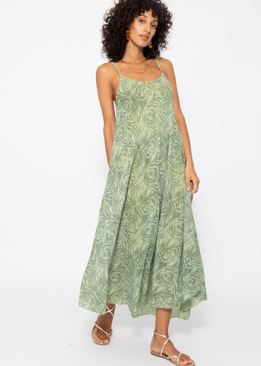 Muslin beach dress with print - sage green