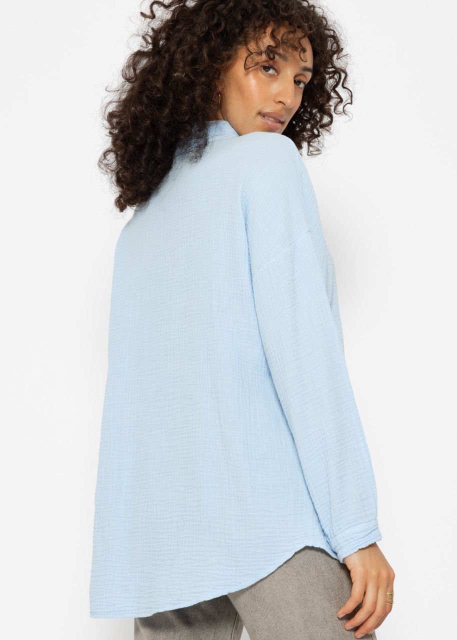 Regular fit muslin blouse - light blue