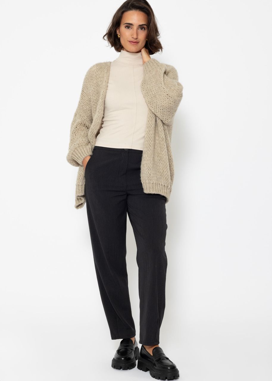 Long-sleeved shirt with turtleneck - beige