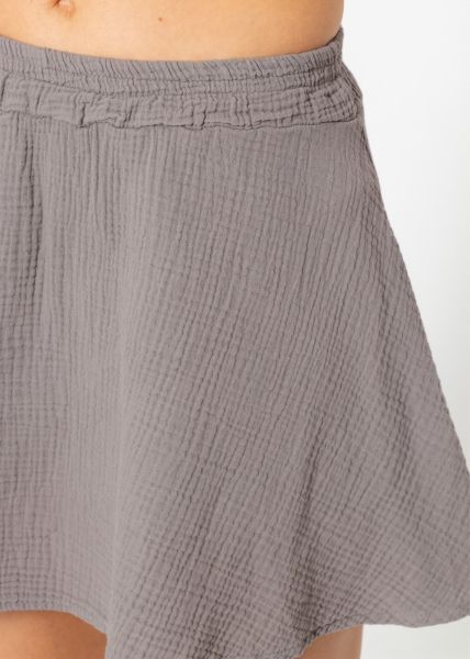 Muslin skirt-shorts, taupe
