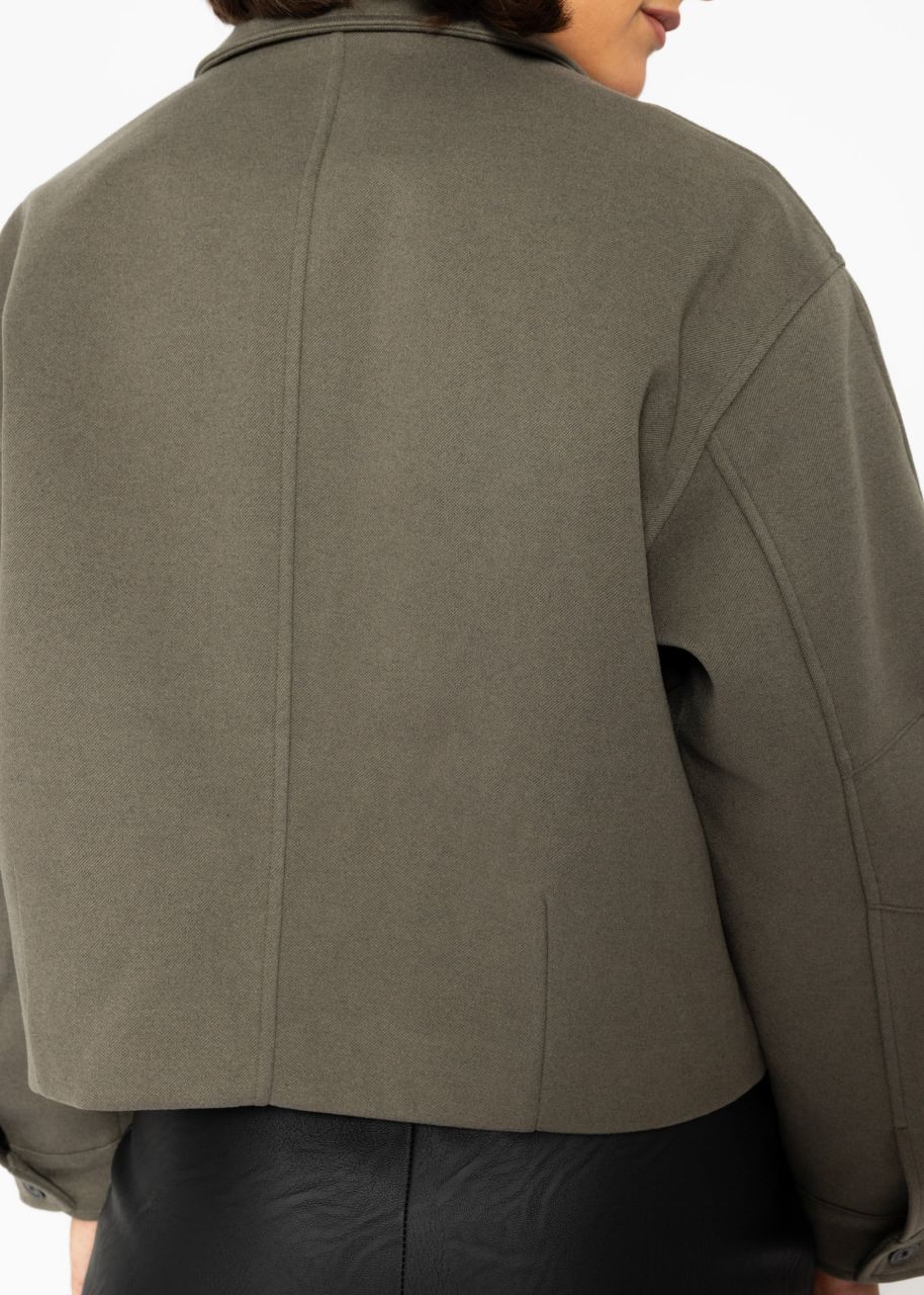 Short jacket with inner lining - khaki