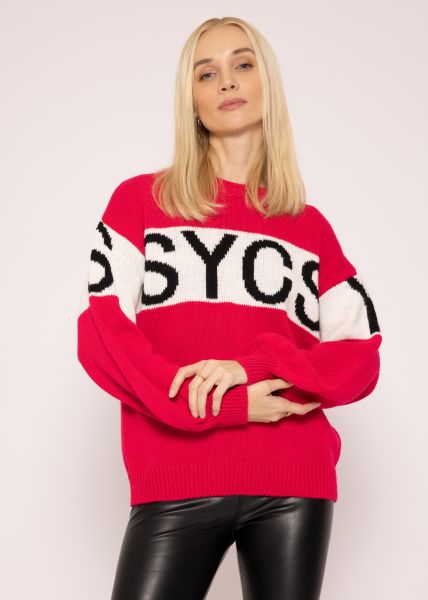 Sweater with "SYCS" print, pink