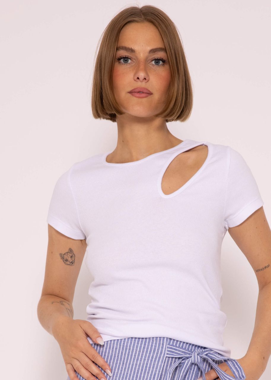 T-shirt with cut-out, white