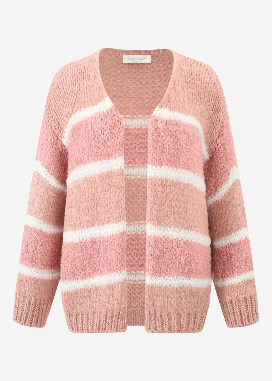 Cardigan in stripe design - pink