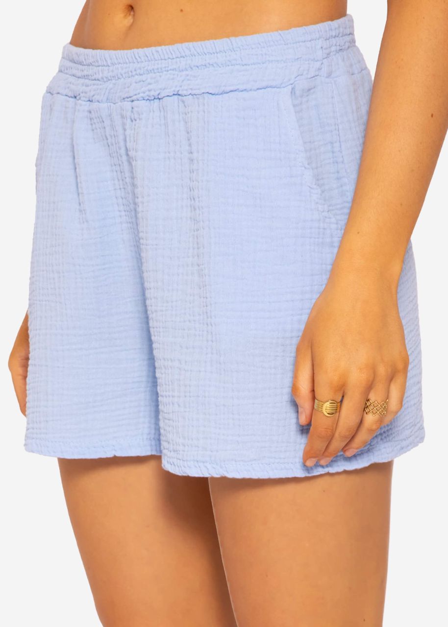 Muslin shorts, light blue