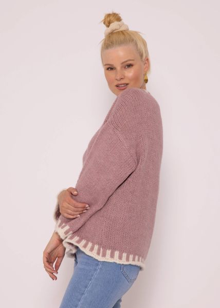Jumper with offwhite details, pink