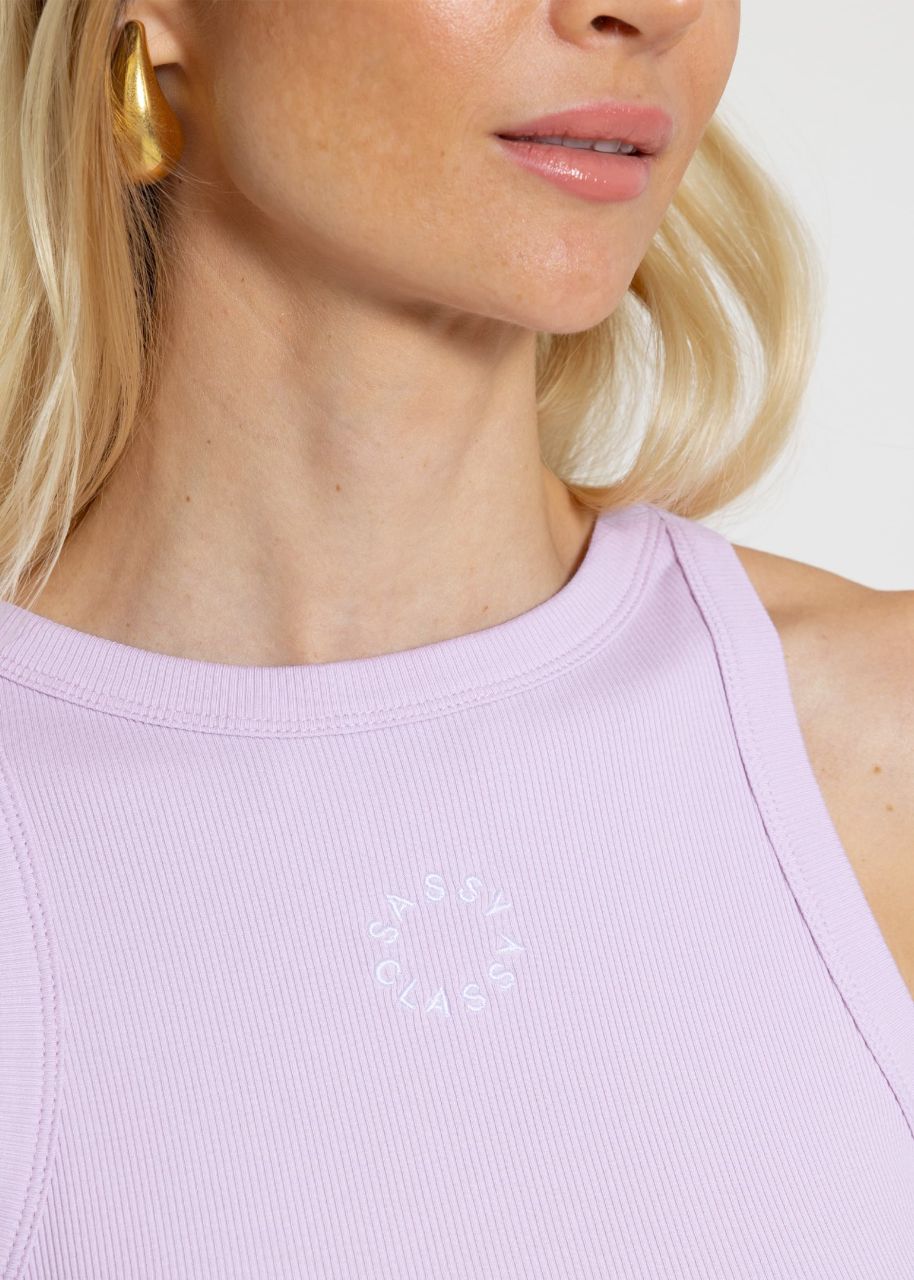 Tank top with embroidery - lilac