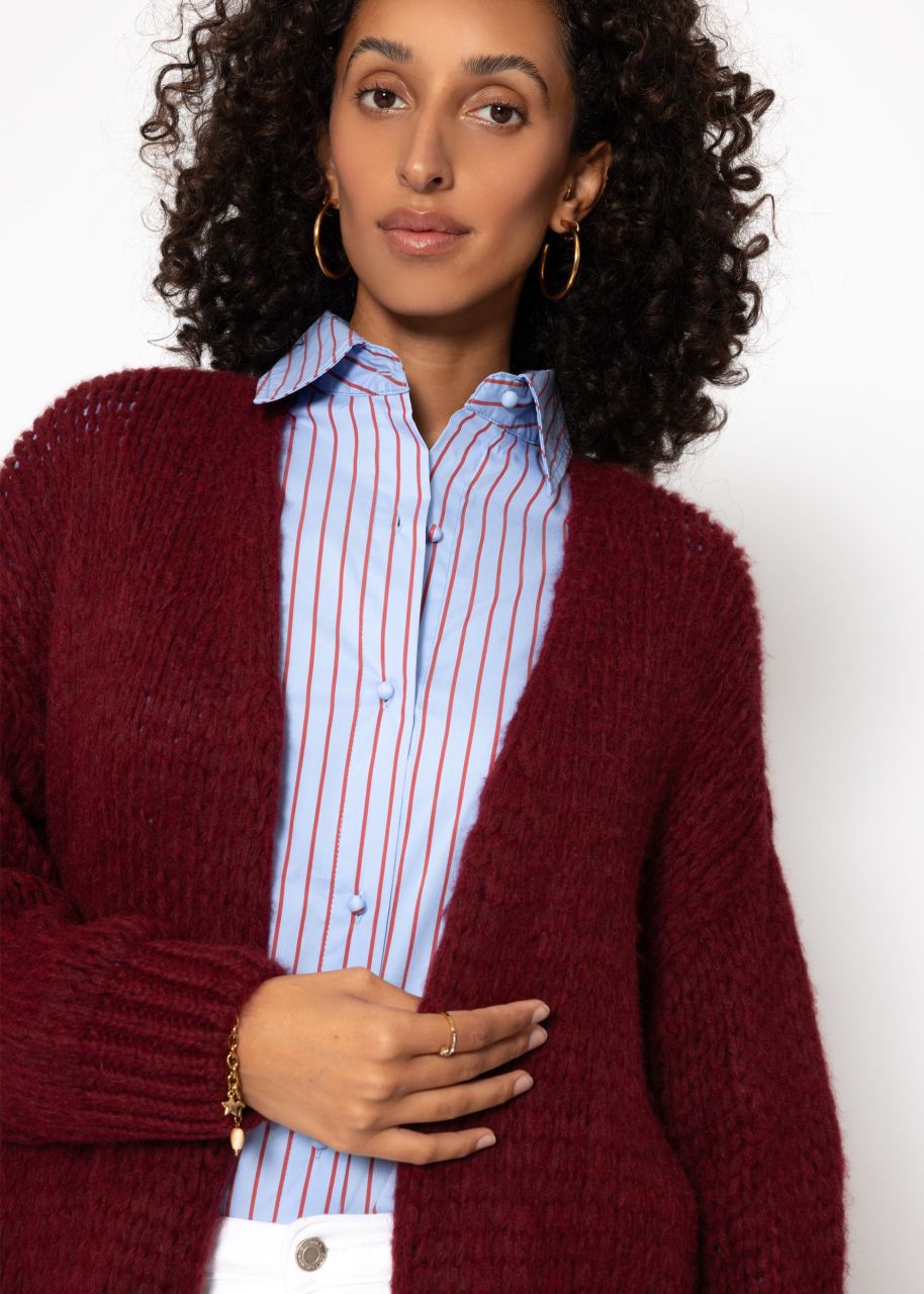Oversize cardigan - burgundy red