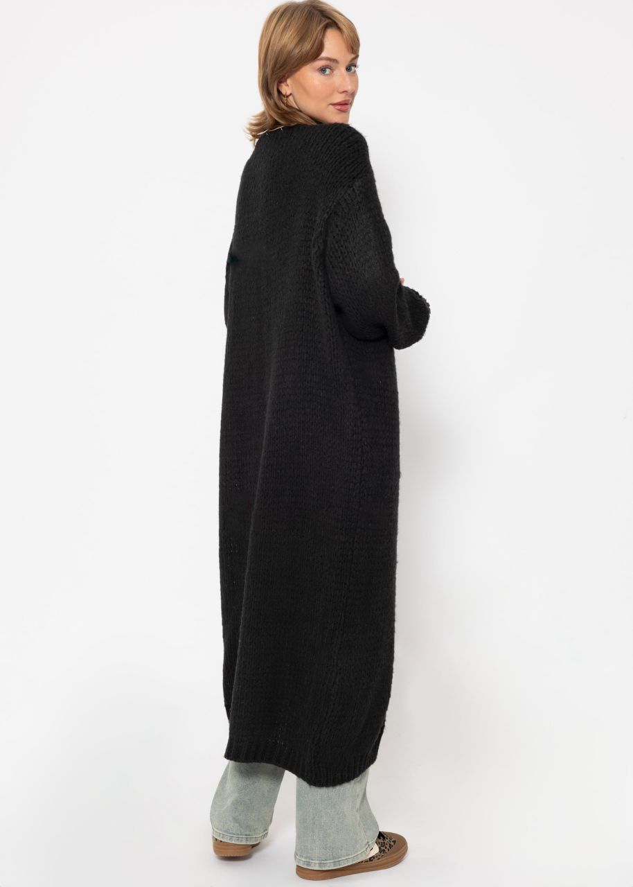 Extra long cardigan - black