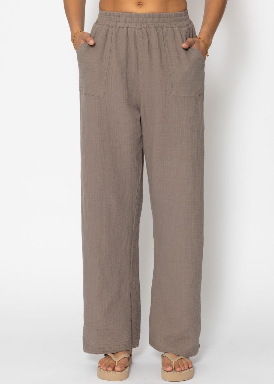 Muslin trousers - taupe