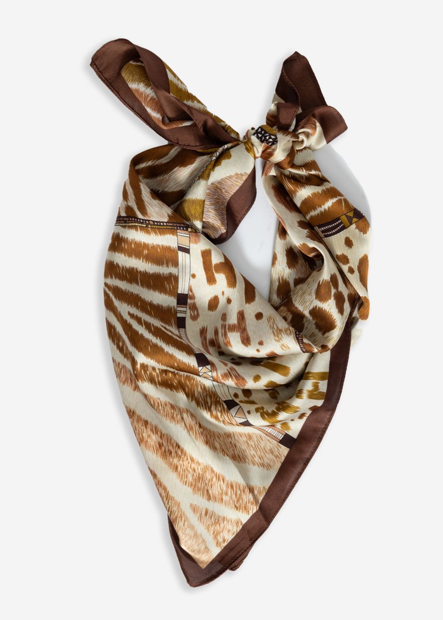 Halstuch mit verschiedenen Animal-Prints - braun