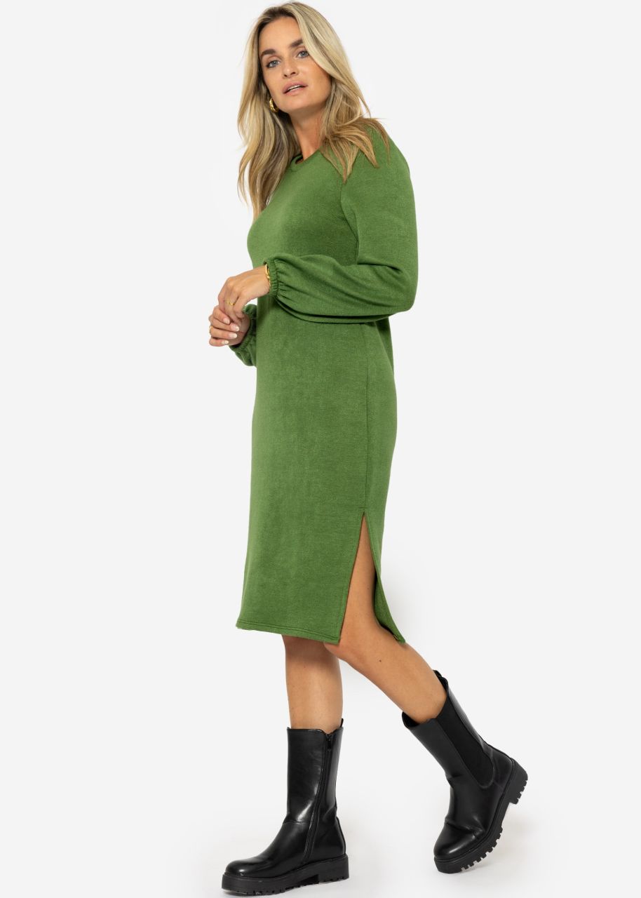 Super soft jersey dress in midi length - green