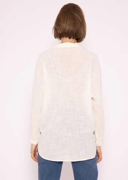 Slightly transparent blouse, offwhite