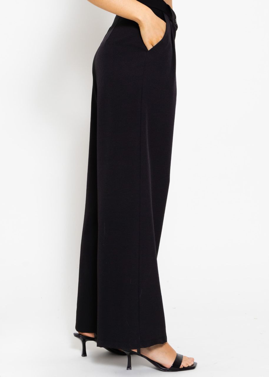 Wide pleated trousers - black